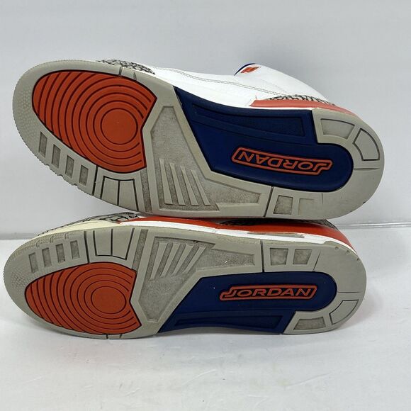 Nike Air Jordan 3 Retro Knicks Men's Size 10.5 136064-148 Sneaker White Orange - Picture 16 of 16
